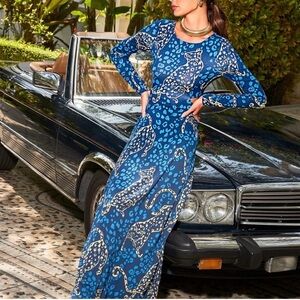 🦄🦄NWT Lilly Pulitzer Low Tide Easy To Spot Long Sleeve Maxi XS